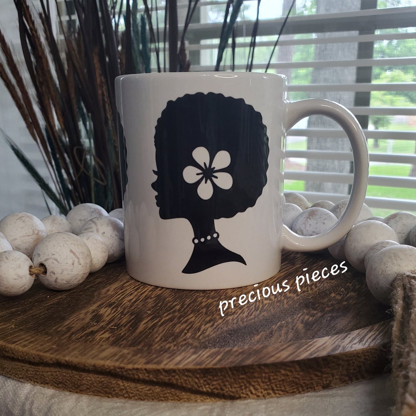 Afro Woman with Flower In Her Hair Mug