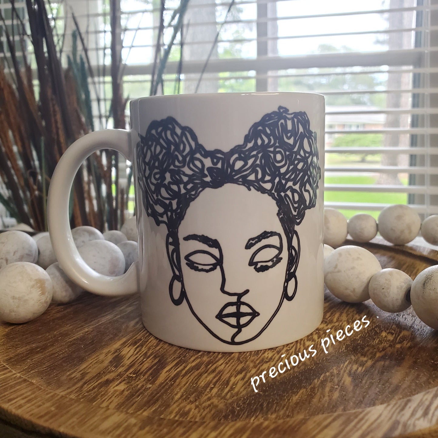 Abstract Afro Puff Mug