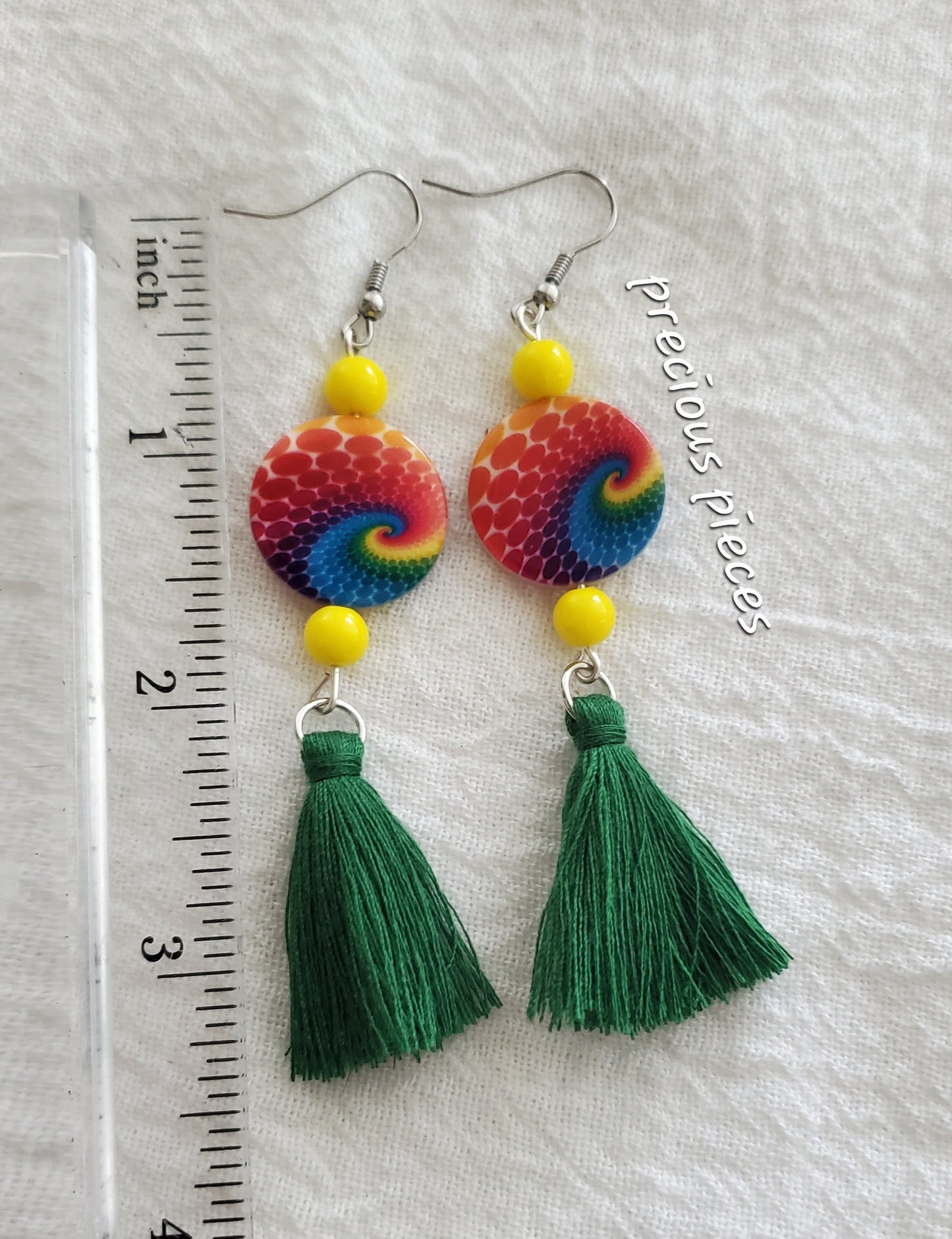 Tie-Dye Tassel Earrings