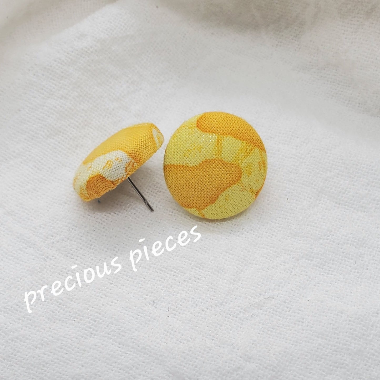 Aztec and Yellow Tie Dye Fabric Earrings