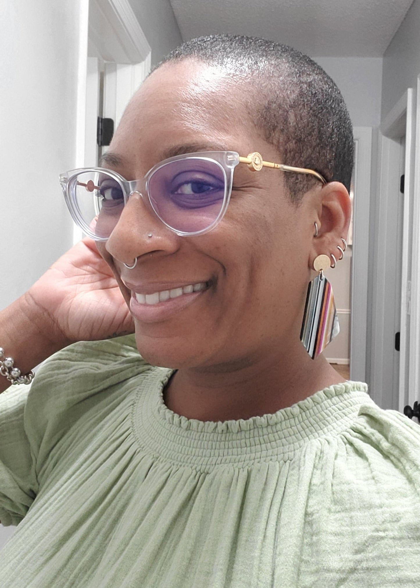 Oblong Stripe Earrings