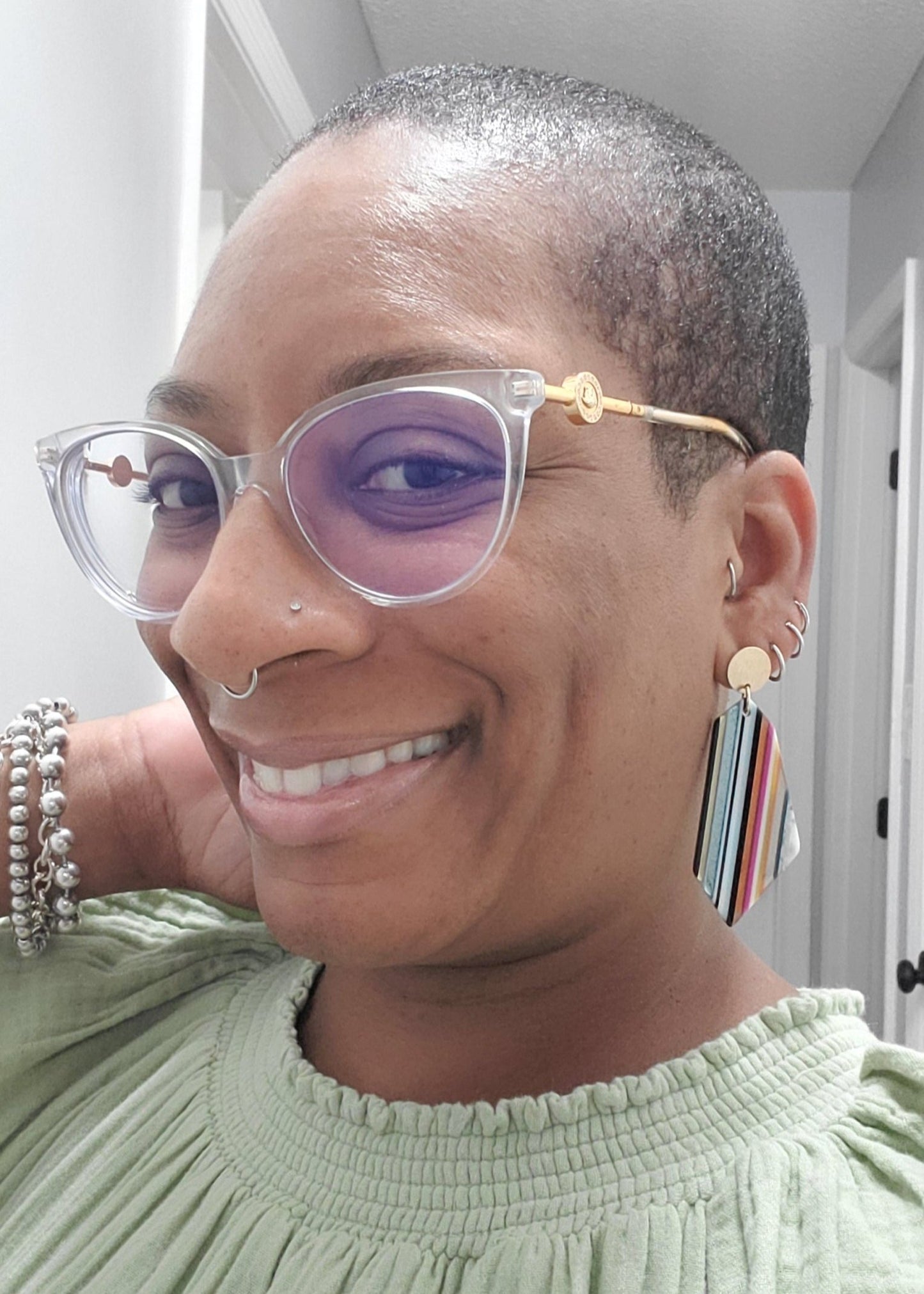 Oblong Stripe Earrings