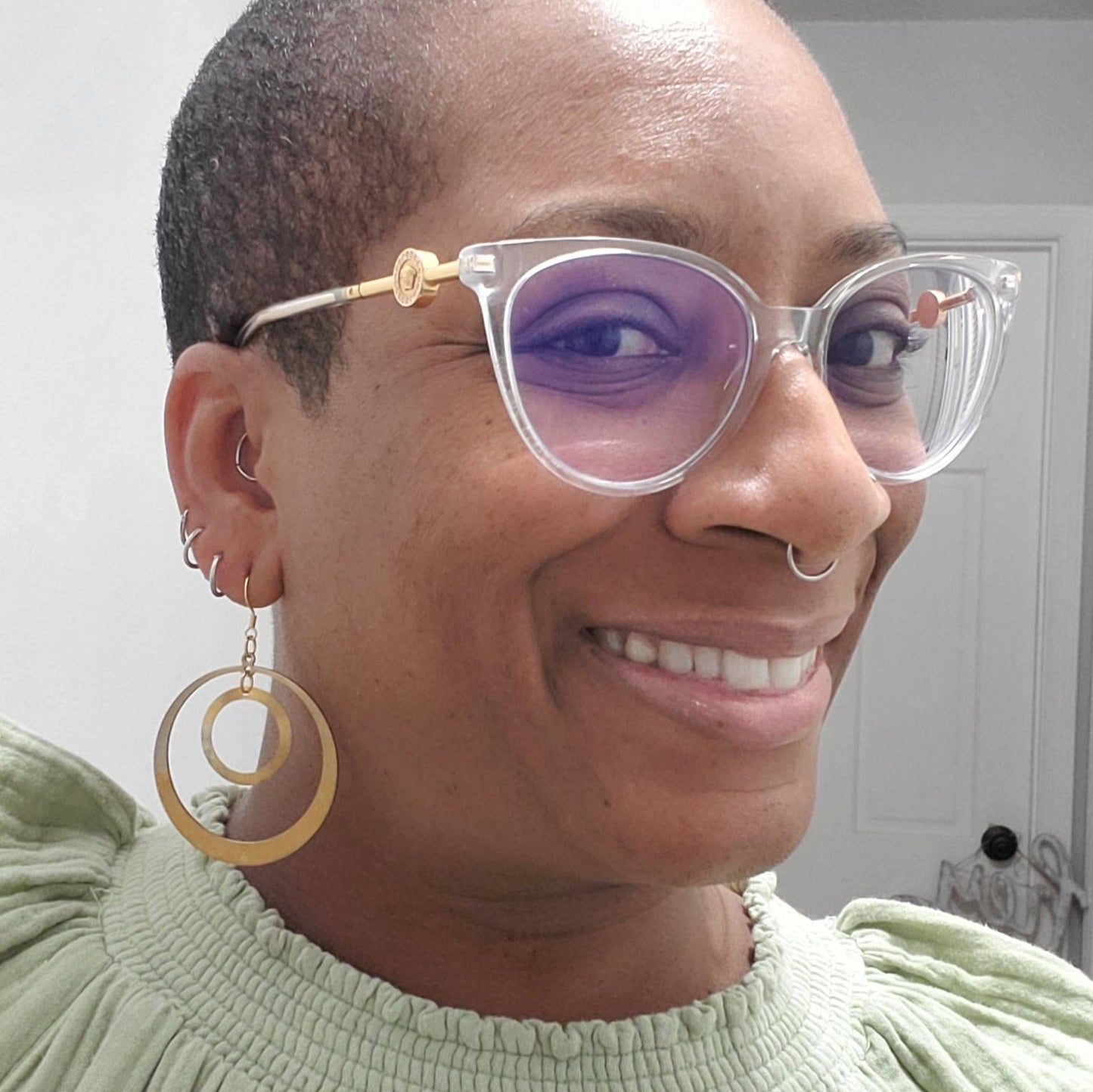 Double Hoop Brass Earrings