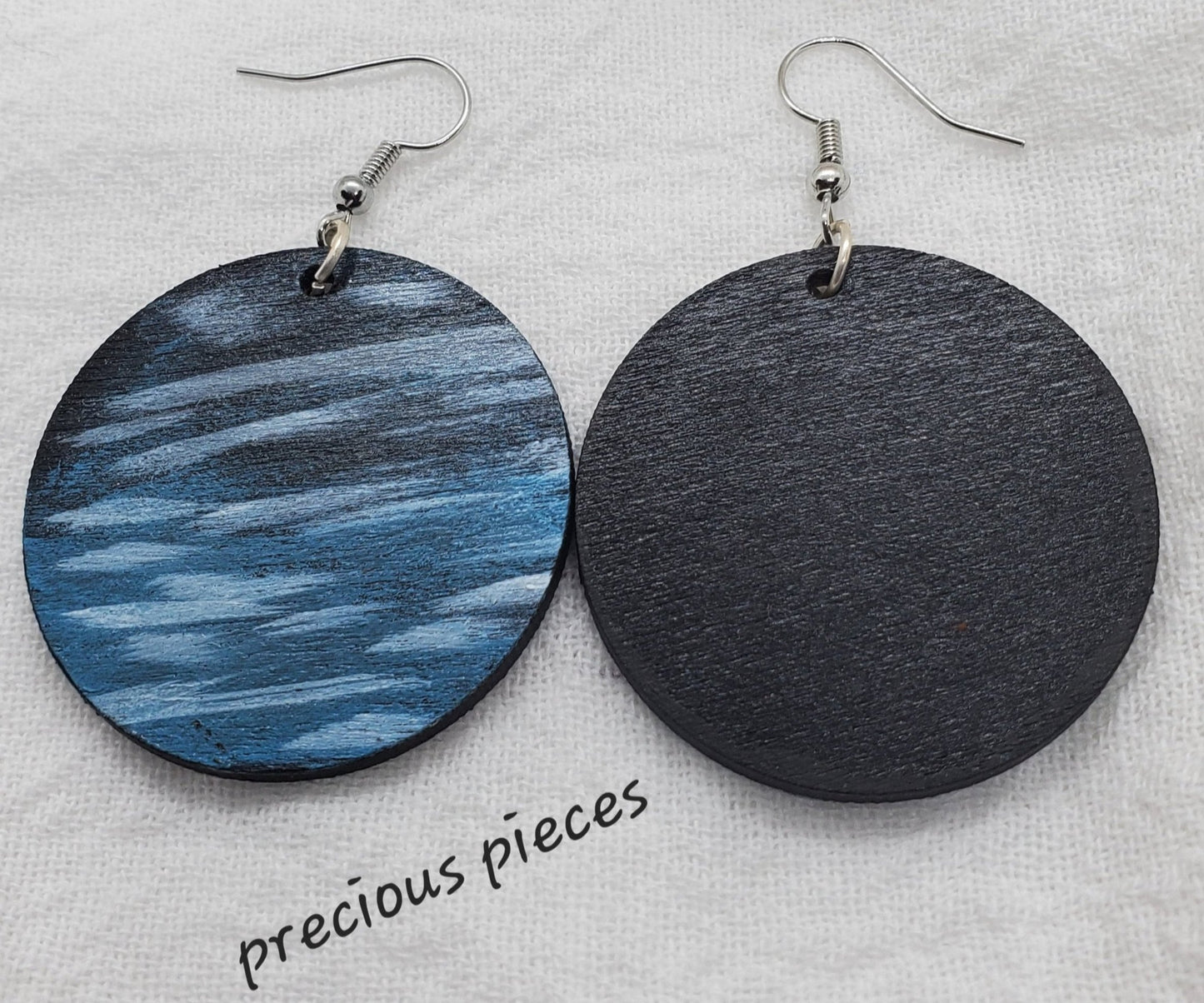 Abstract Hand Painted Wood Earrings