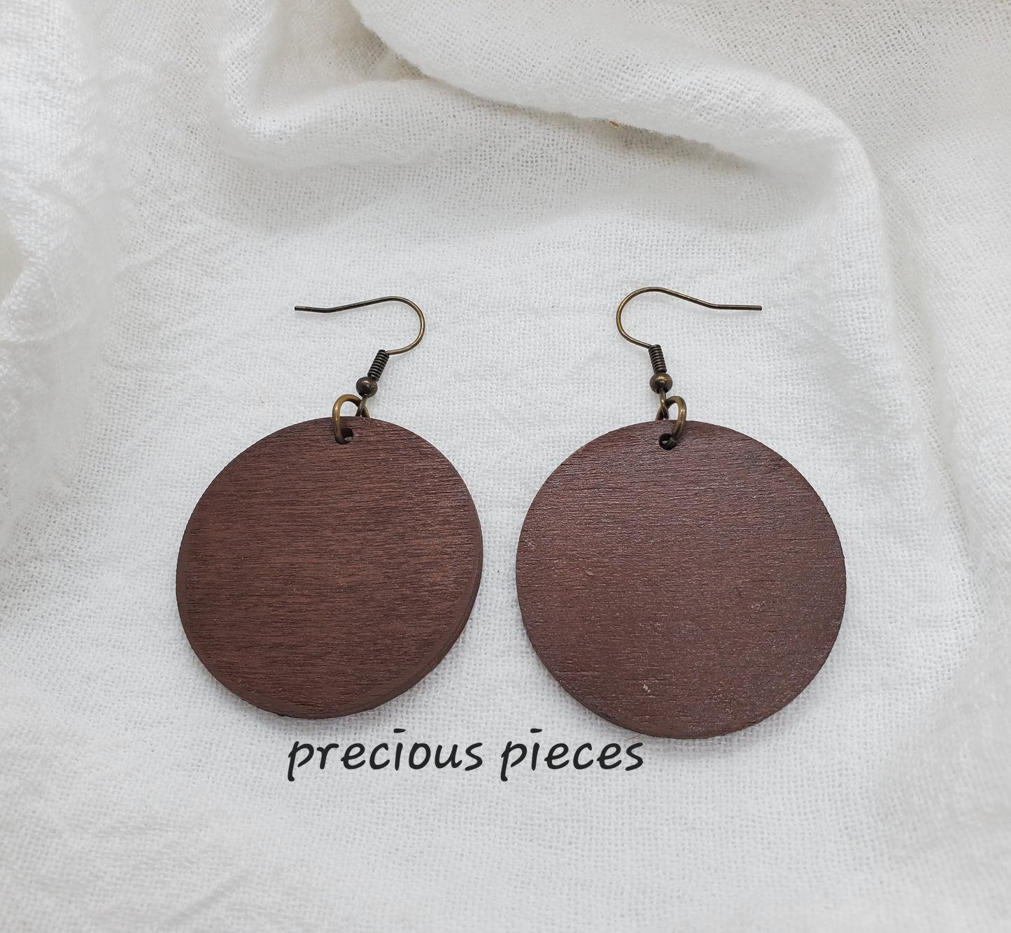 Wood Earrings with Gold and Decorative Washi Tape