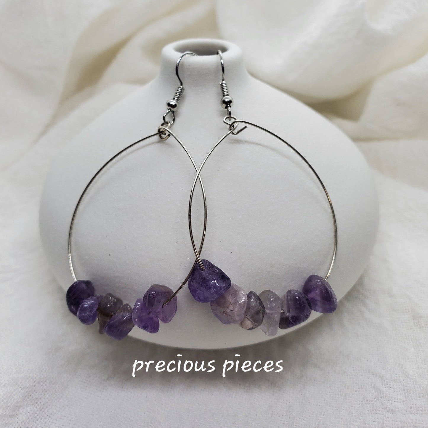 Amethyst Chip Bead Earrings