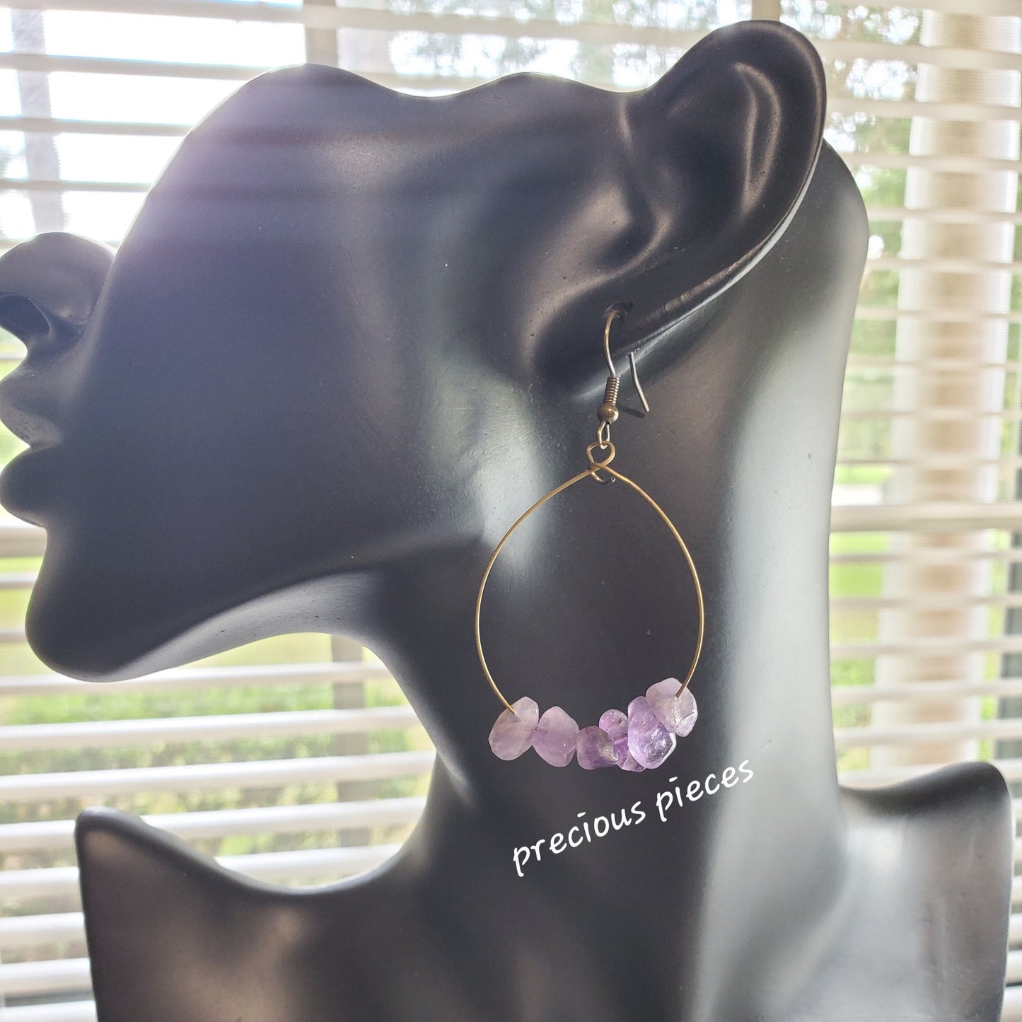 Amethyst Chip Bead Earrings