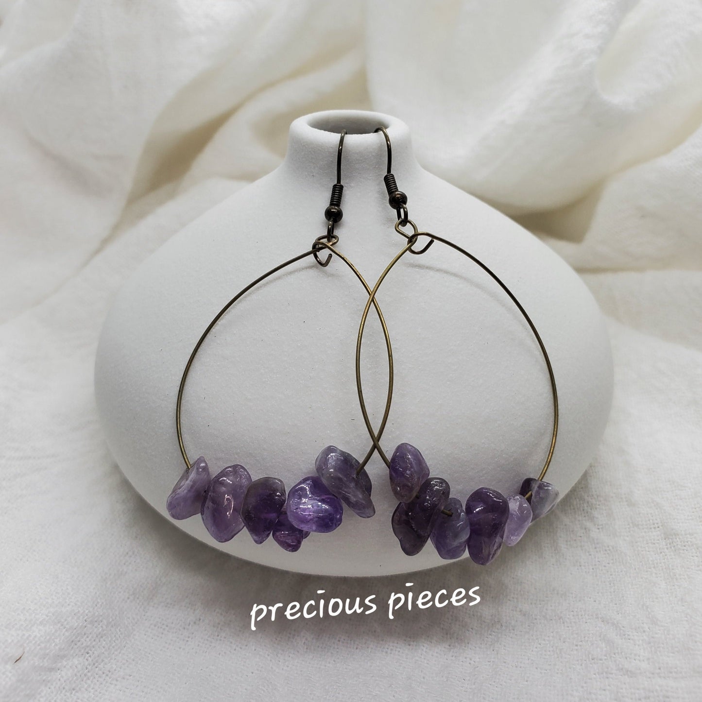 Amethyst Chip Bead Earrings