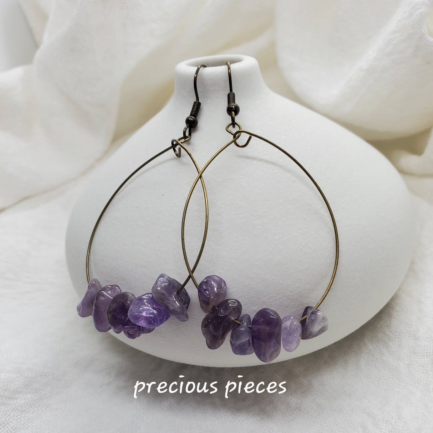 Amethyst Chip Bead Earrings