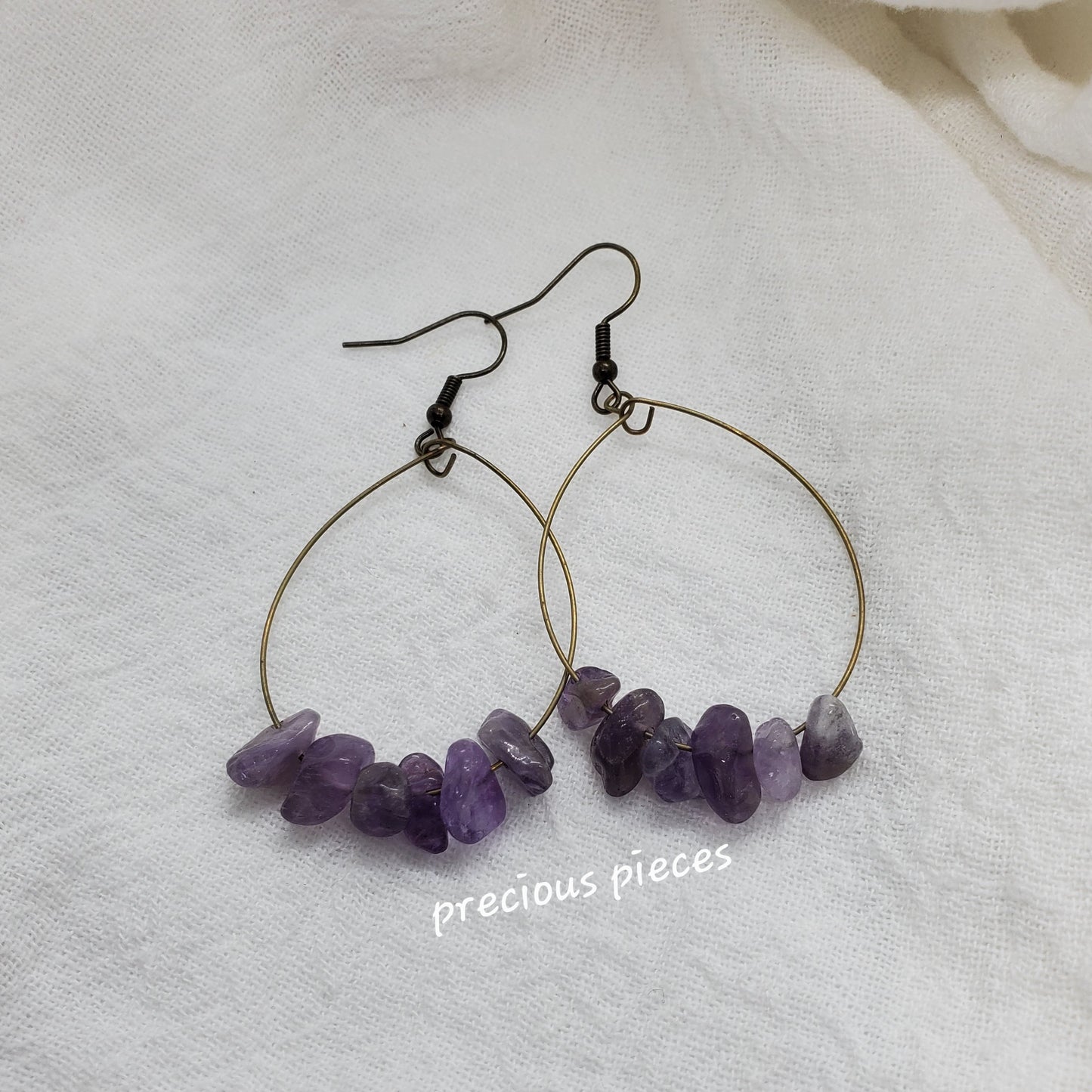 Amethyst Chip Bead Earrings