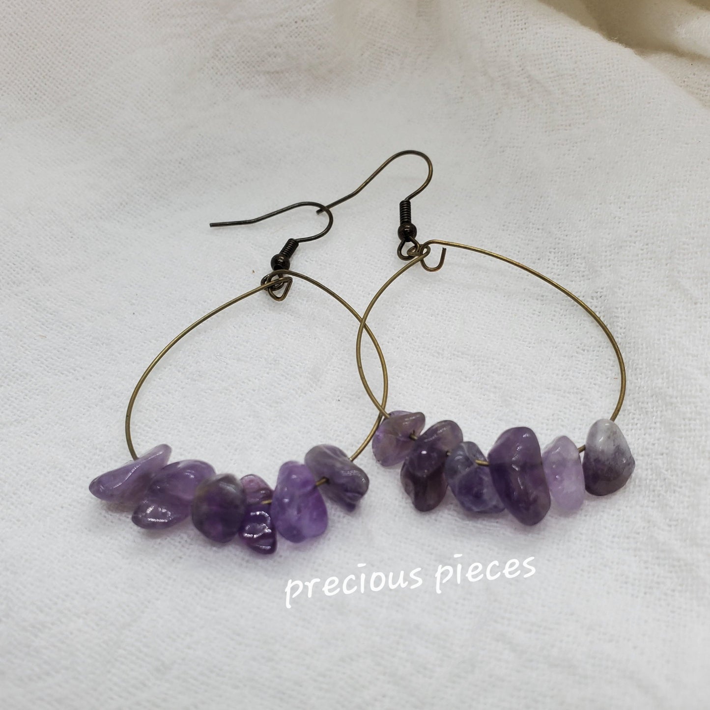 Amethyst Chip Bead Earrings