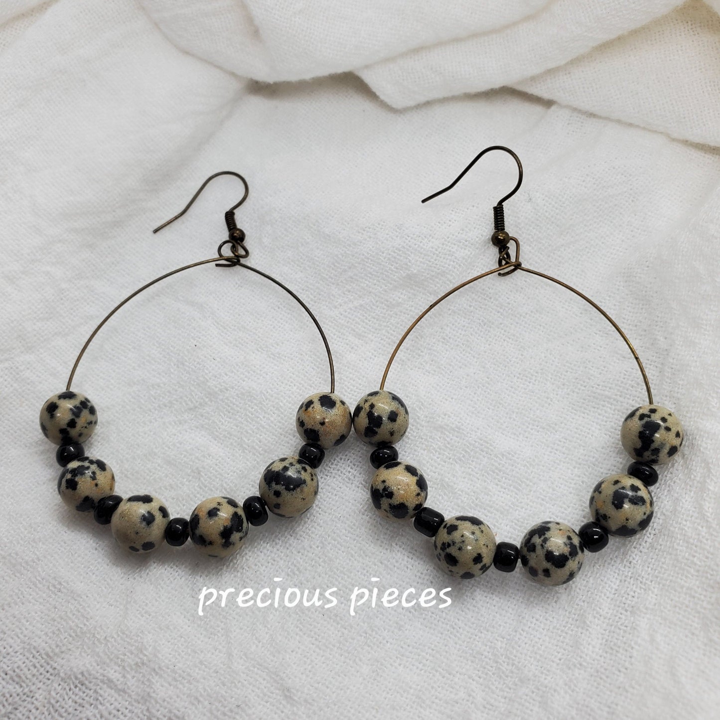 Dalmatian Beaded Earrings