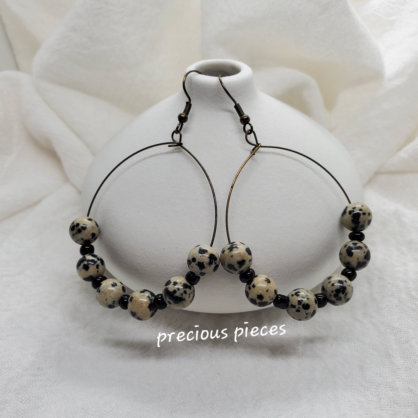 Dalmatian Beaded Earrings