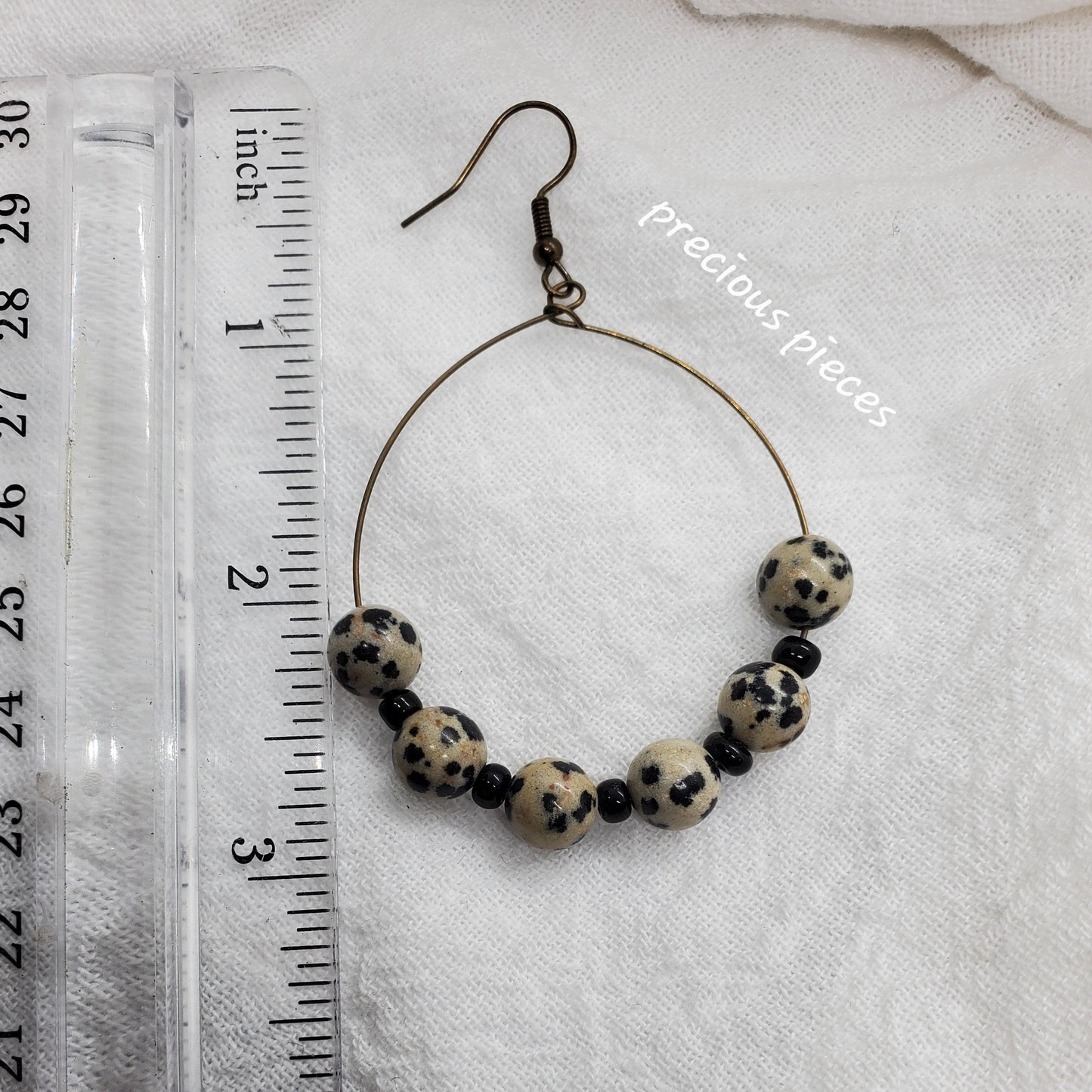 Dalmatian Beaded Earrings