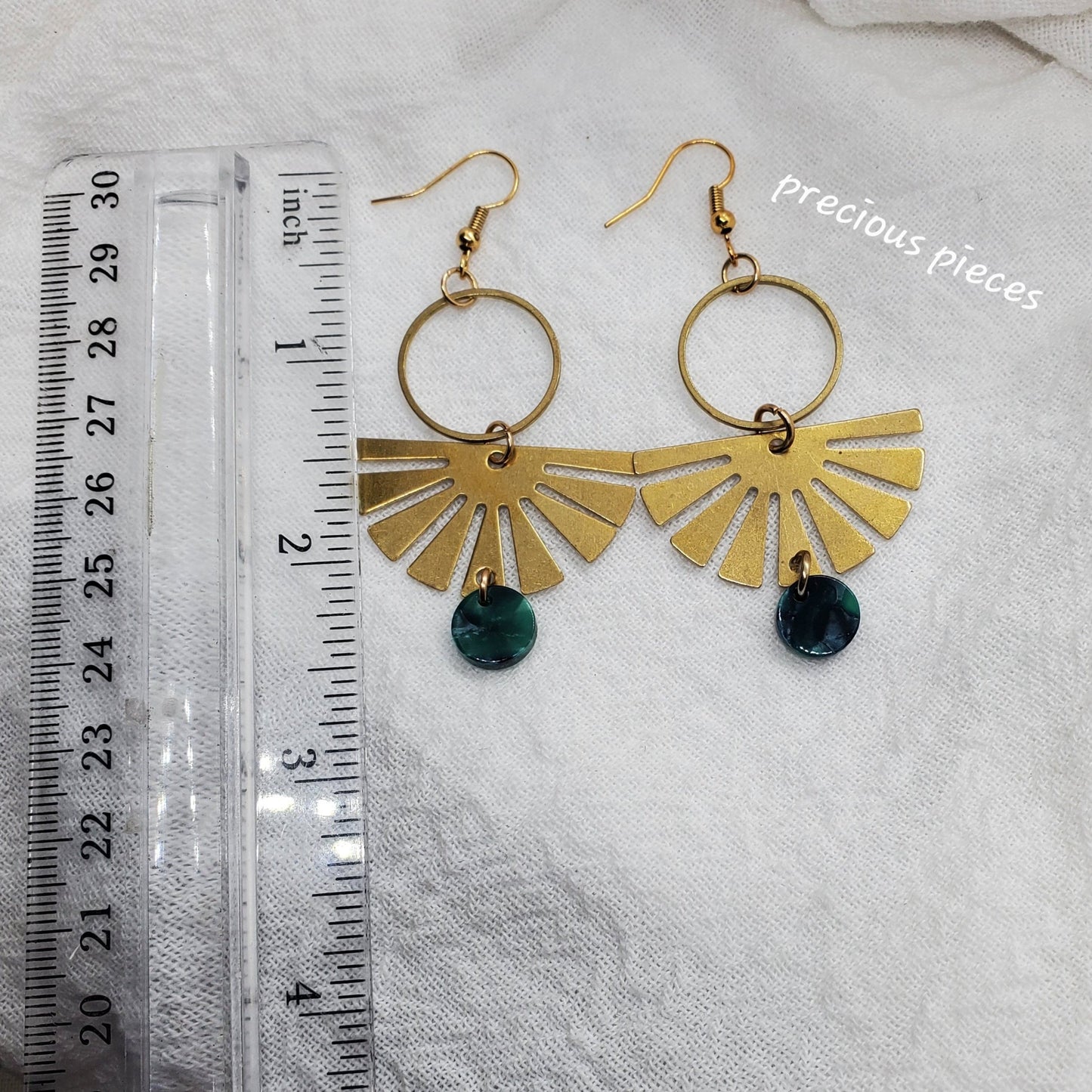 Brass Fan Earrings