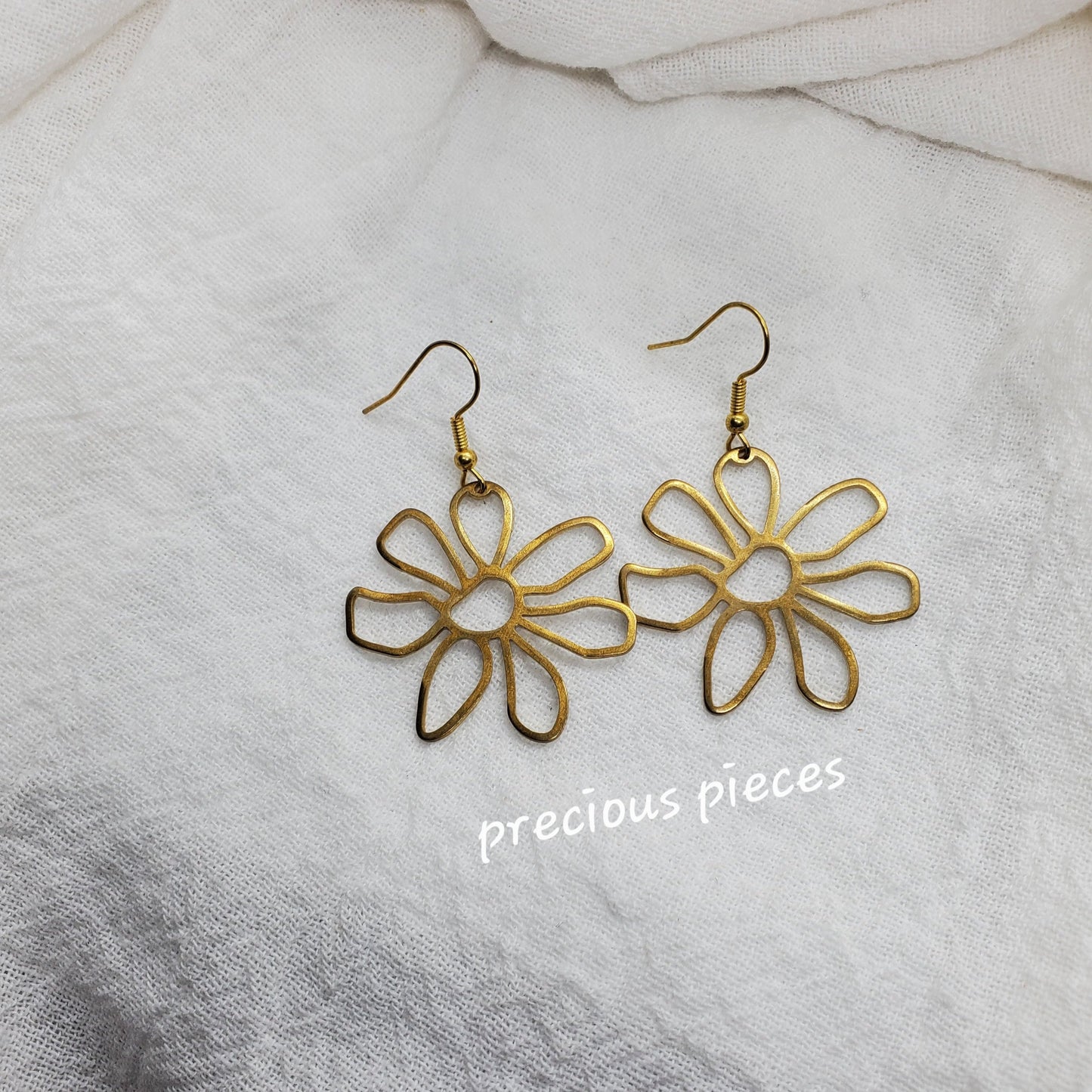 Brass Flower Earrings