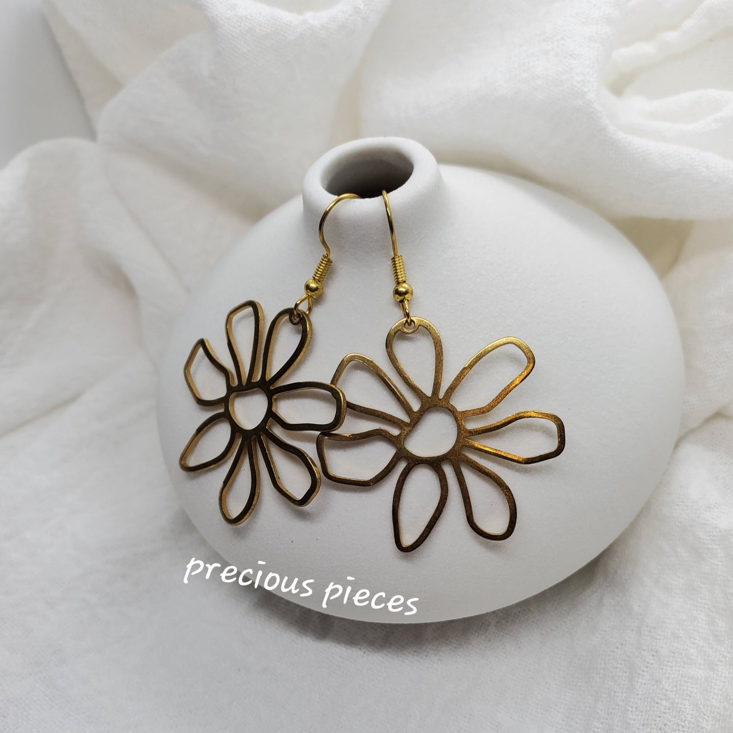 Brass Flower Earrings