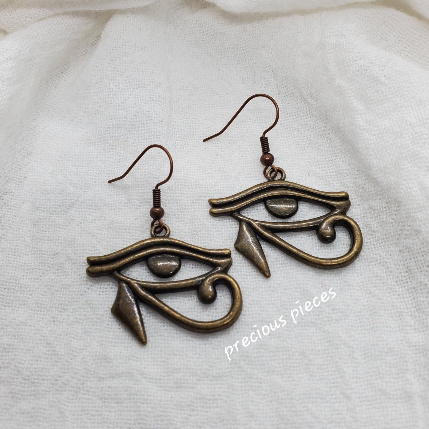 Bronze Eye of Horus Earrings