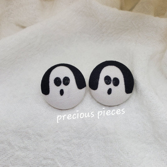 Spooky Ghost Halloween Fabric Earrings