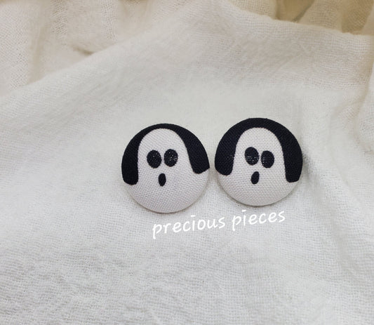 Spooky Ghost Halloween Fabric Earrings