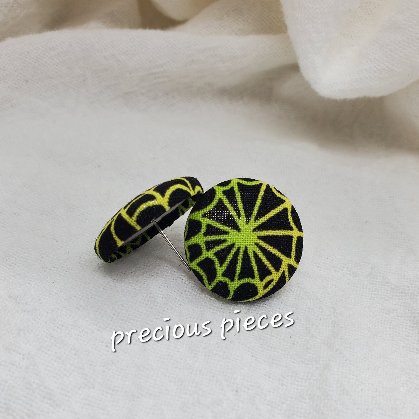 Medium Web Halloween Fabric Earrings