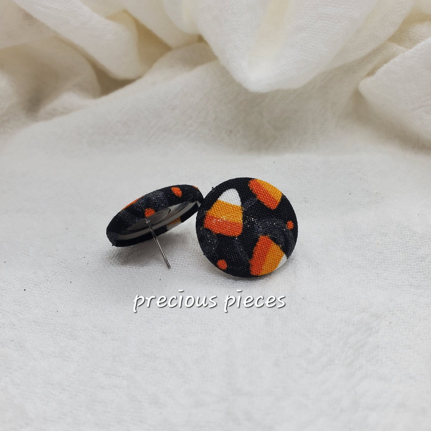 Candy Corn(3) Halloween Fabric Earrings