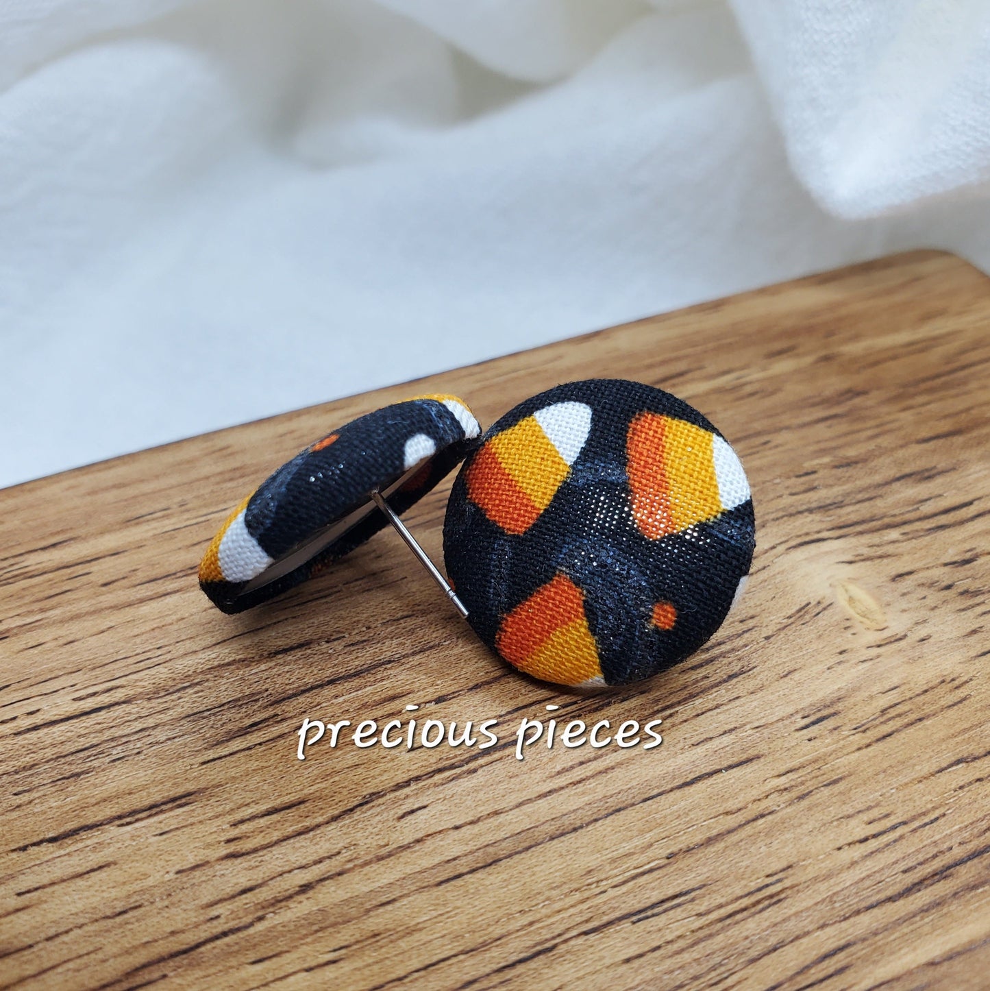 Candy Corn(3) Halloween Fabric Earrings