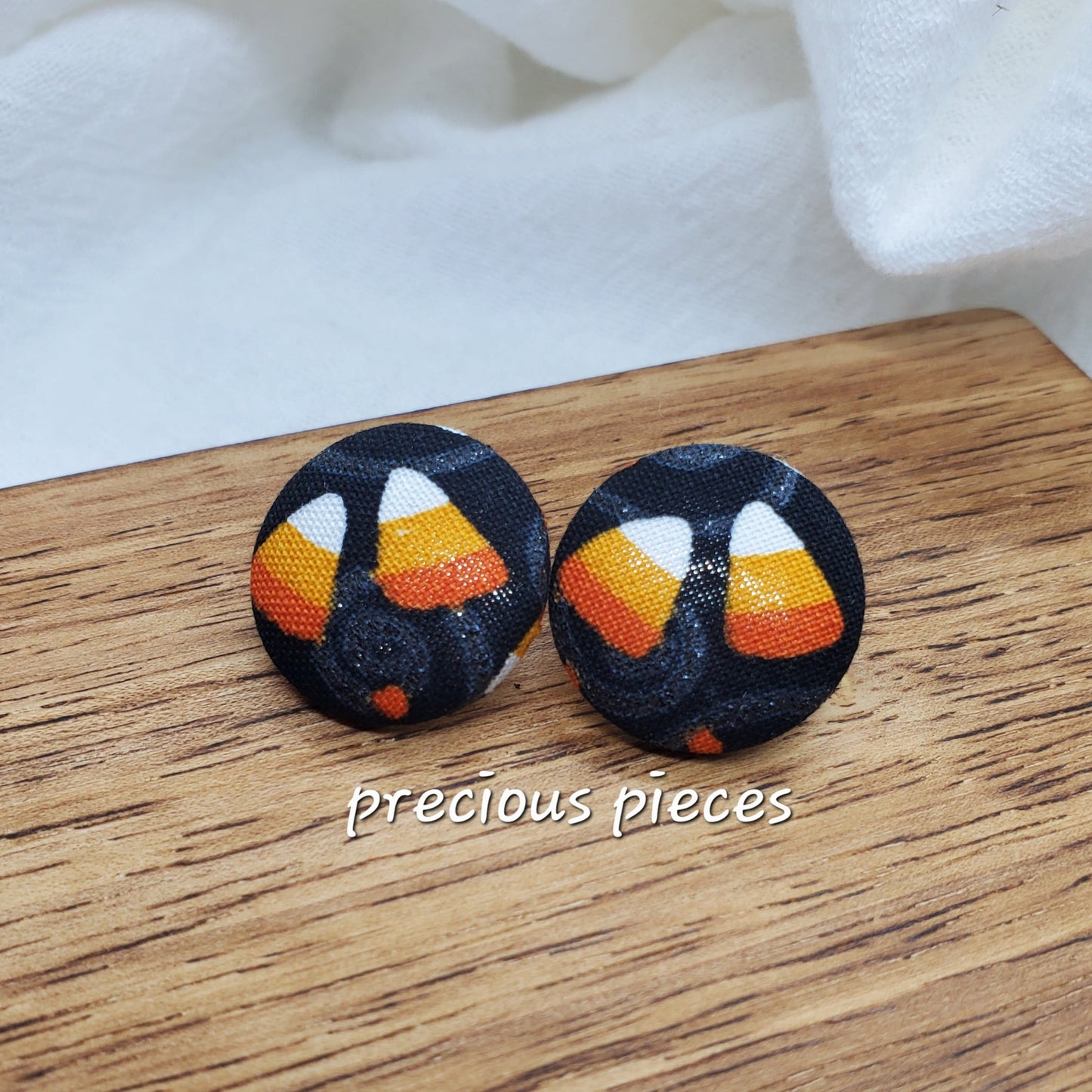 Candy Corn(2) Halloween Fabric Earrings