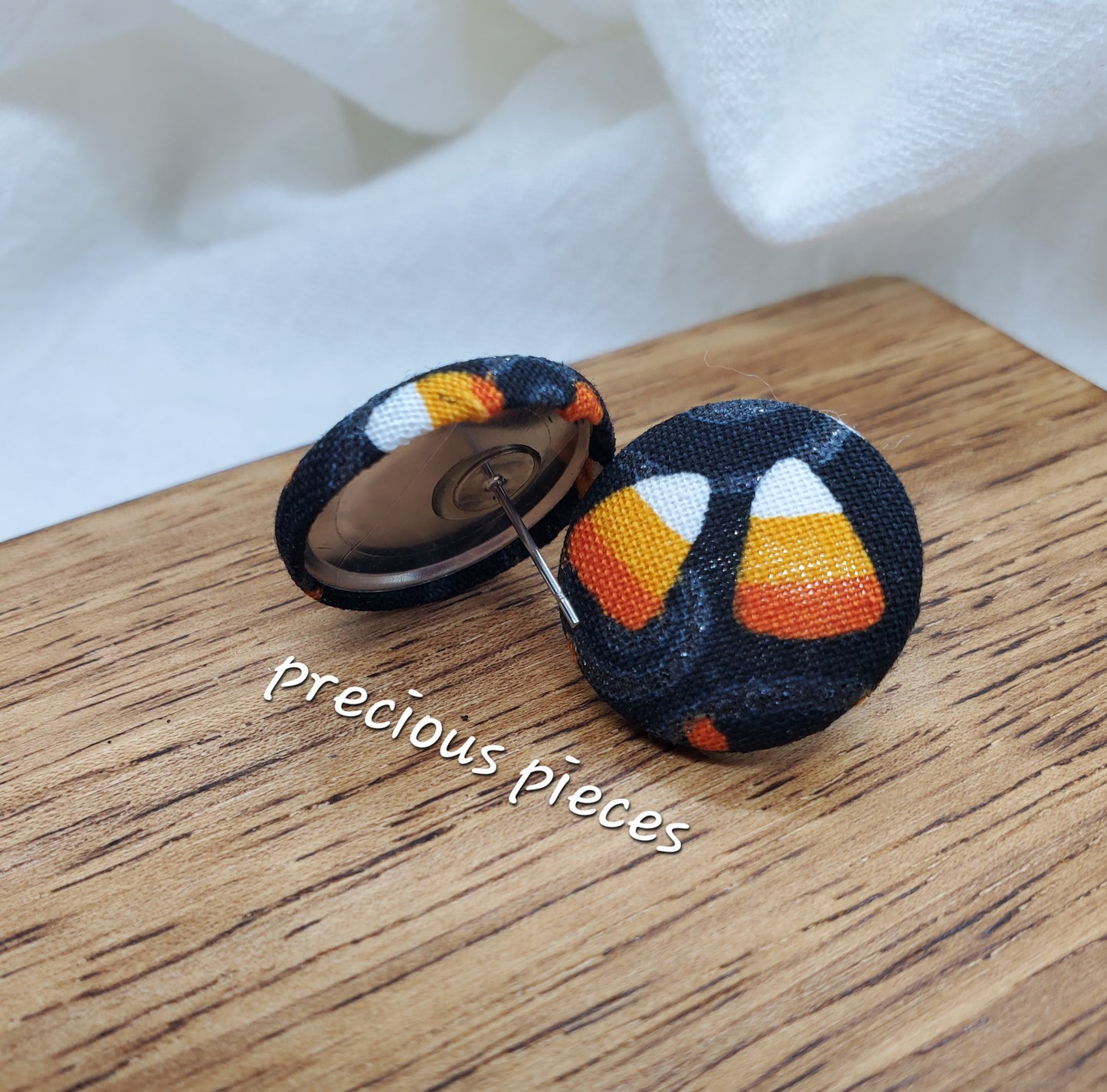 Candy Corn(2) Halloween Fabric Earrings