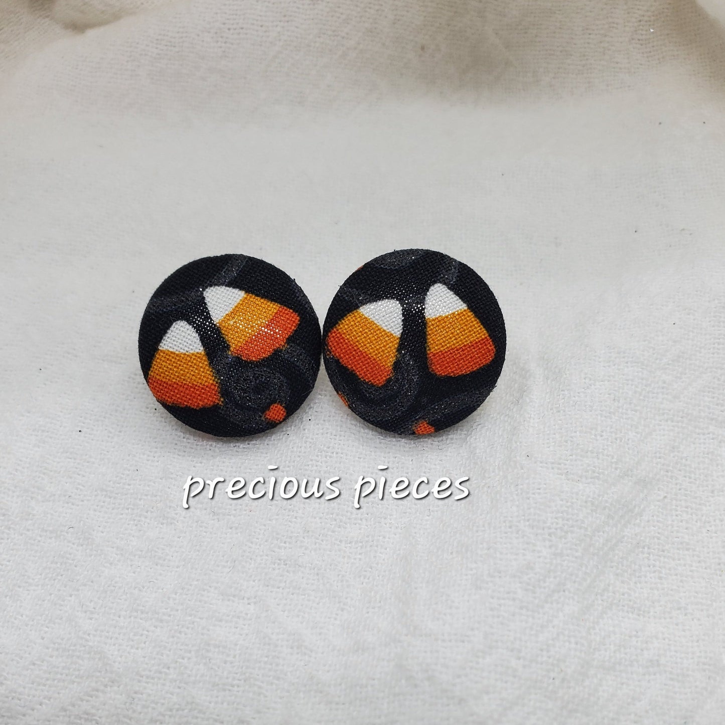 Candy Corn(2) Halloween Fabric Earrings