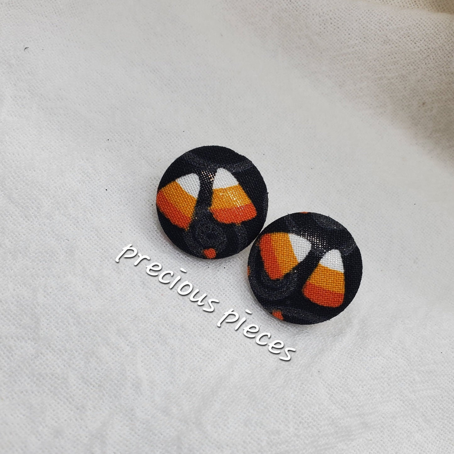 Candy Corn(2) Halloween Fabric Earrings