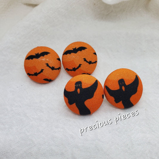 Bat and Ghost Halloween Fabric Earrings