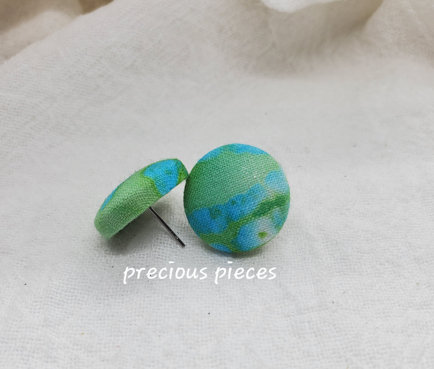 Polka Dot and Tie Dye Fabric Earrings