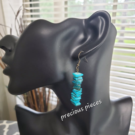 Turquoise Natural Shell Earrings