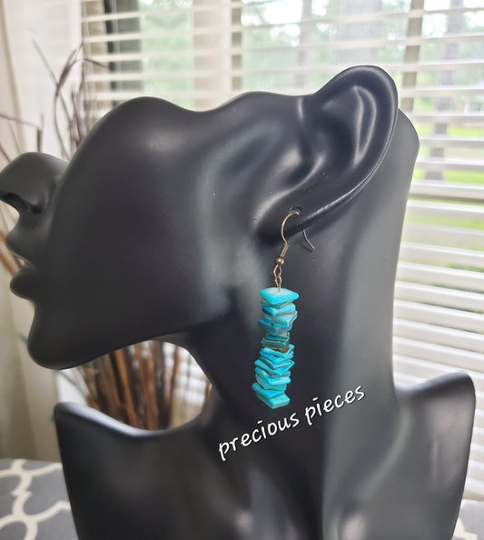 Turquoise Natural Shell Earrings