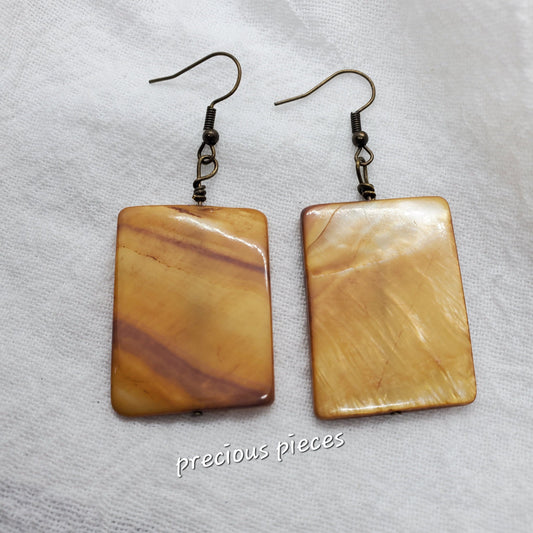 Golden Brown Glass Bead Earrings