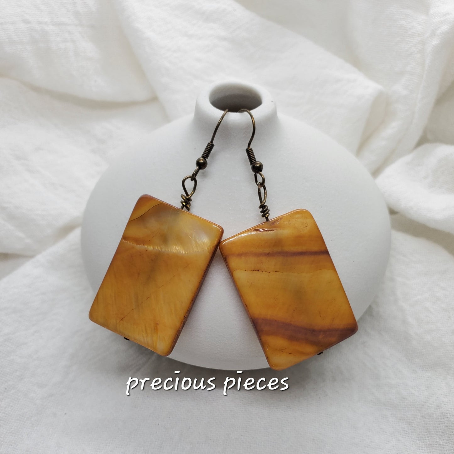Golden Brown Glass Bead Earrings