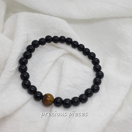 Men's Black Beaded Bracelet