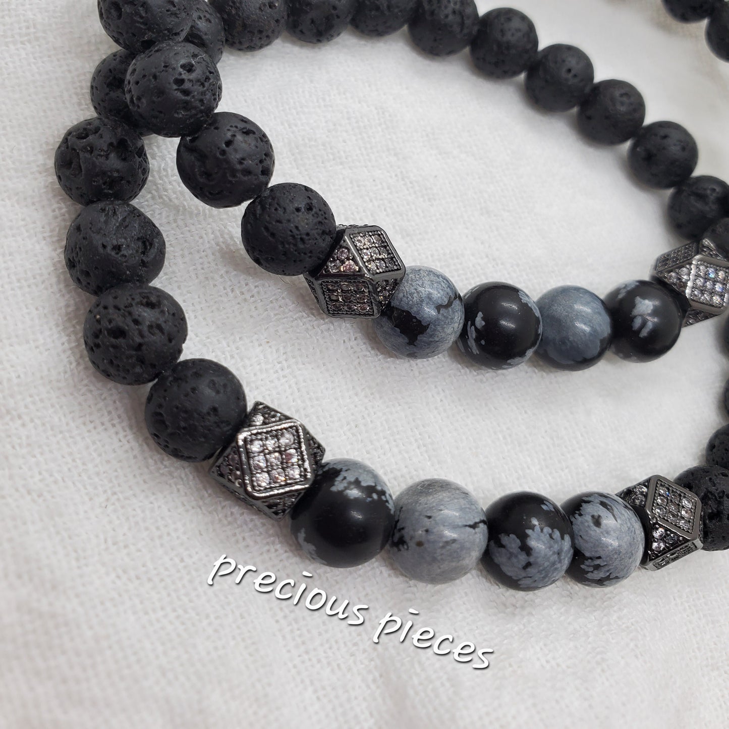 Men's Jasper and Lava Beaded Bracelets