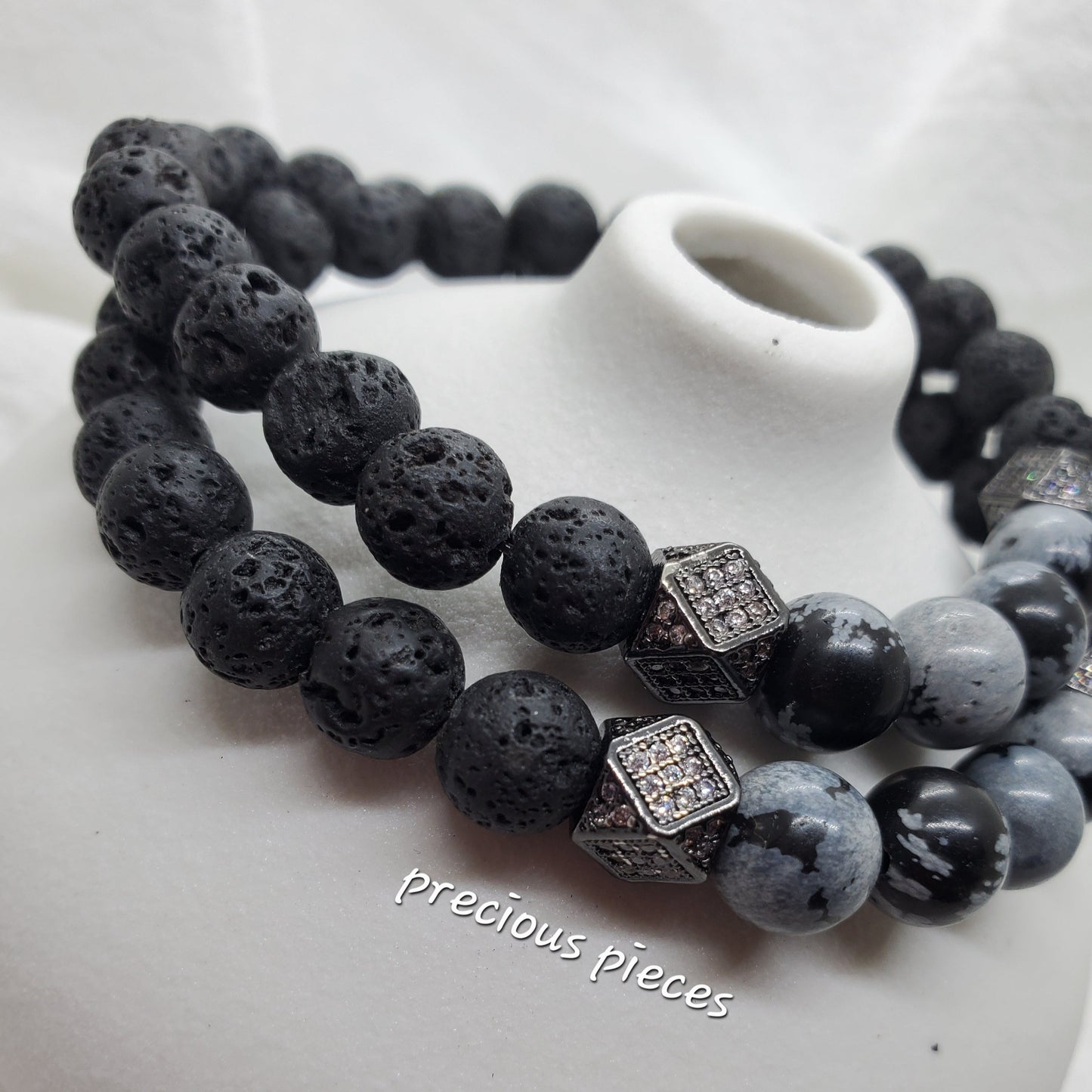 Men's Jasper and Lava Beaded Bracelets