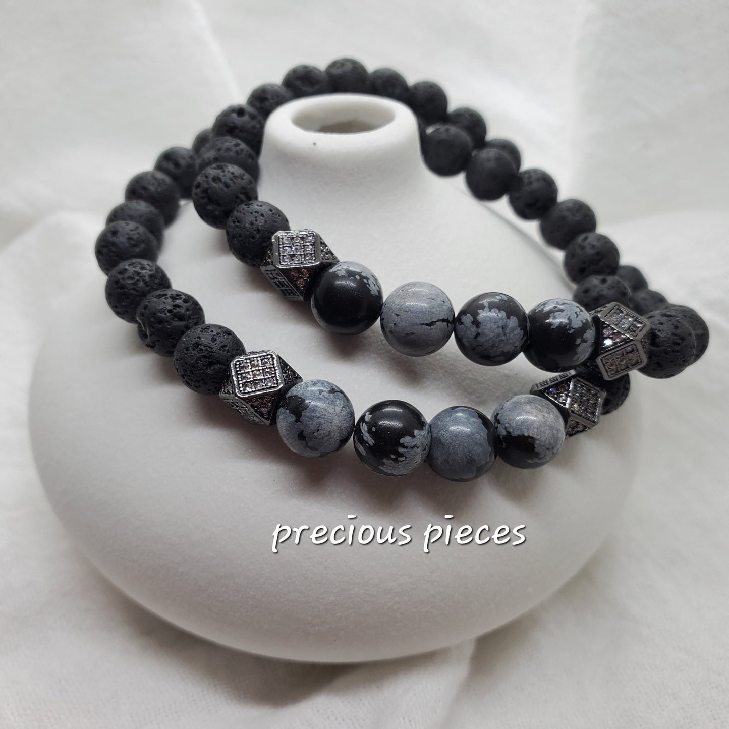 Men's Jasper and Lava Beaded Bracelets