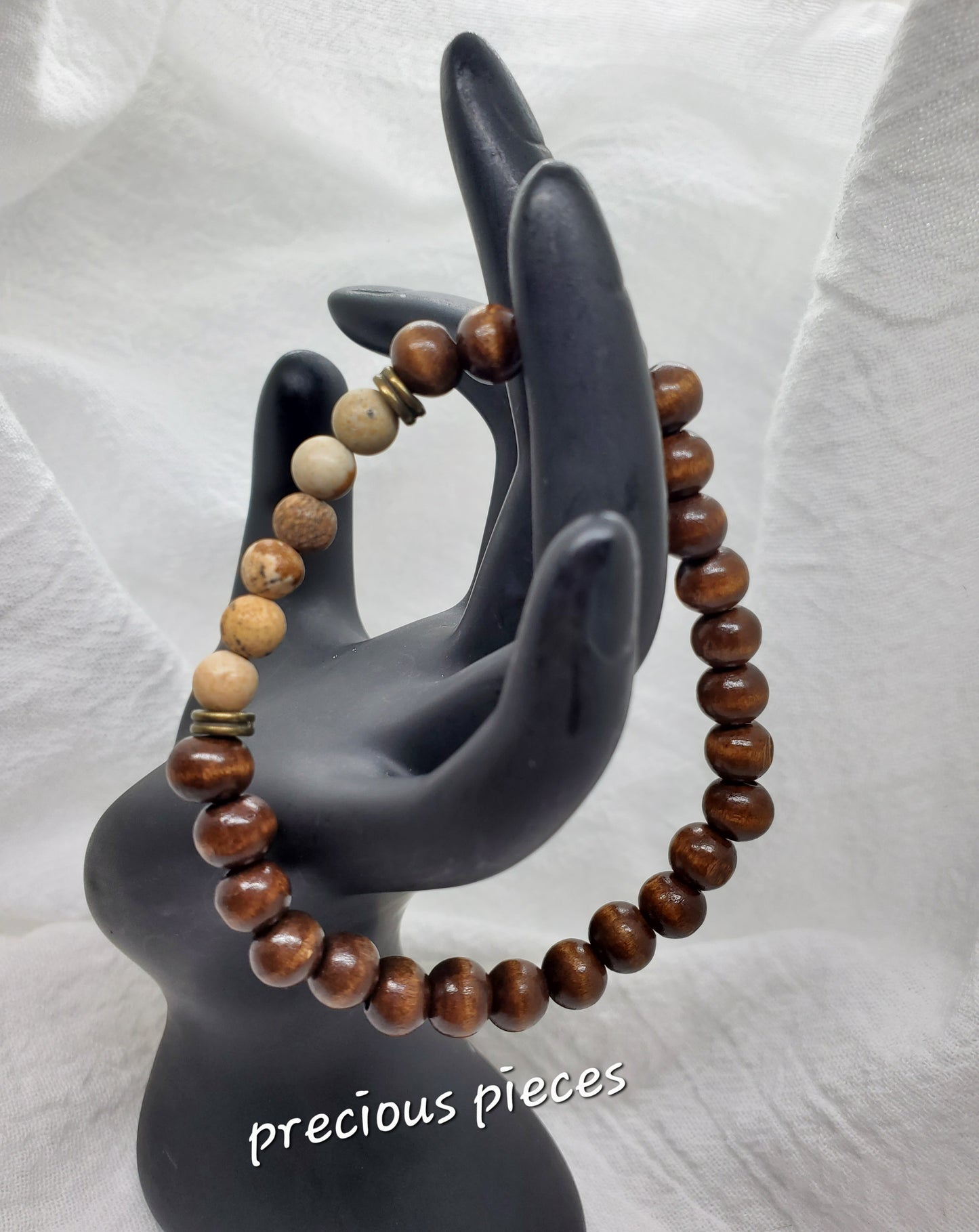 Men's Jasper and Wood Beaded Bracelets