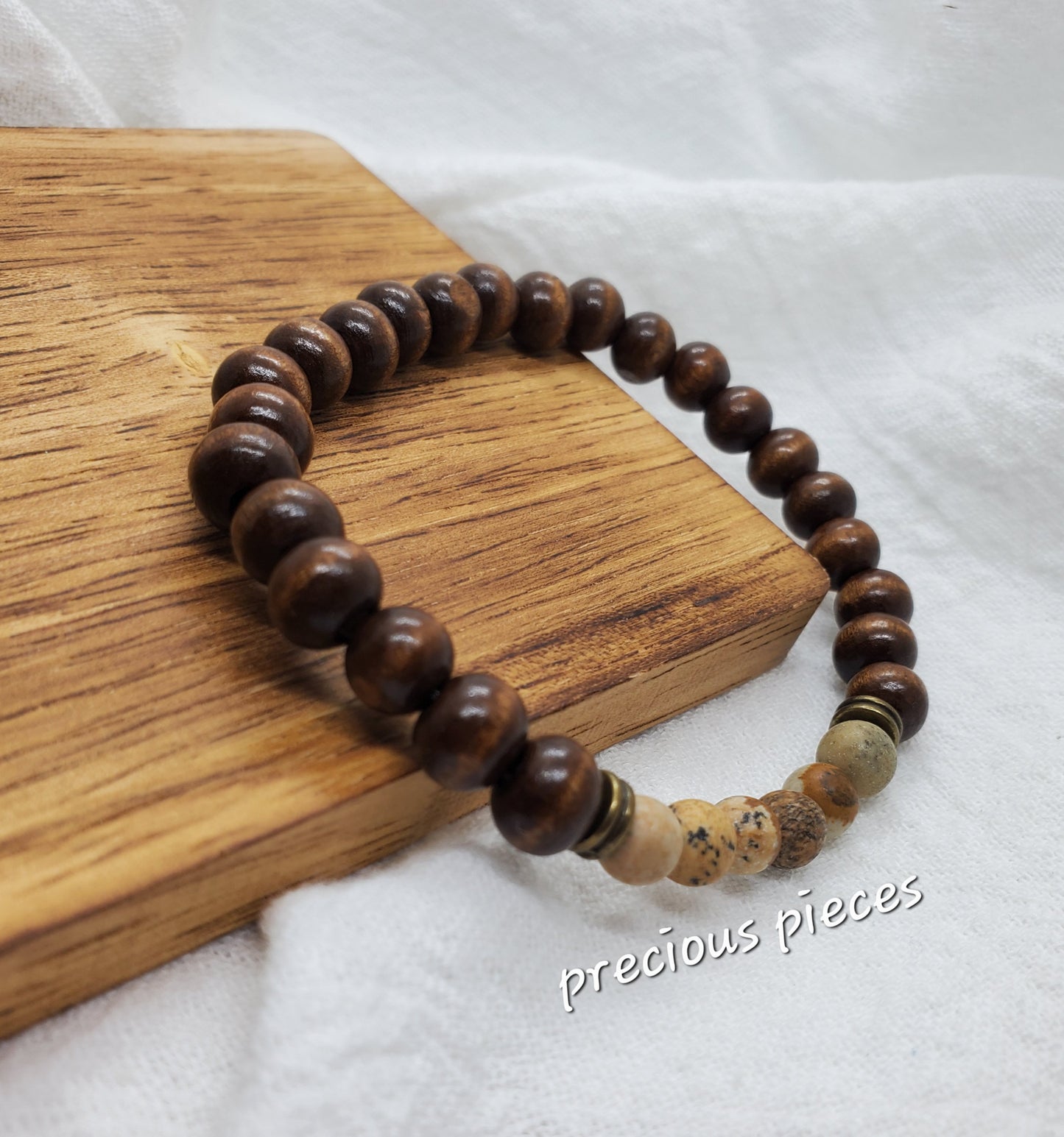 Men's Jasper and Wood Beaded Bracelets