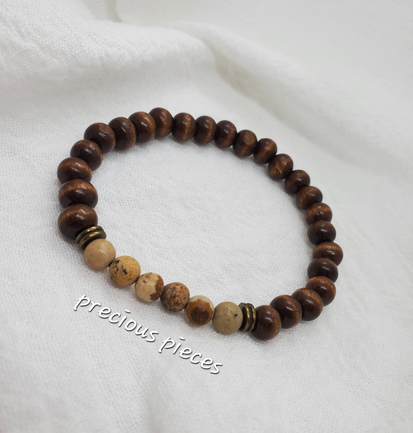 Men's Jasper and Wood Beaded Bracelets