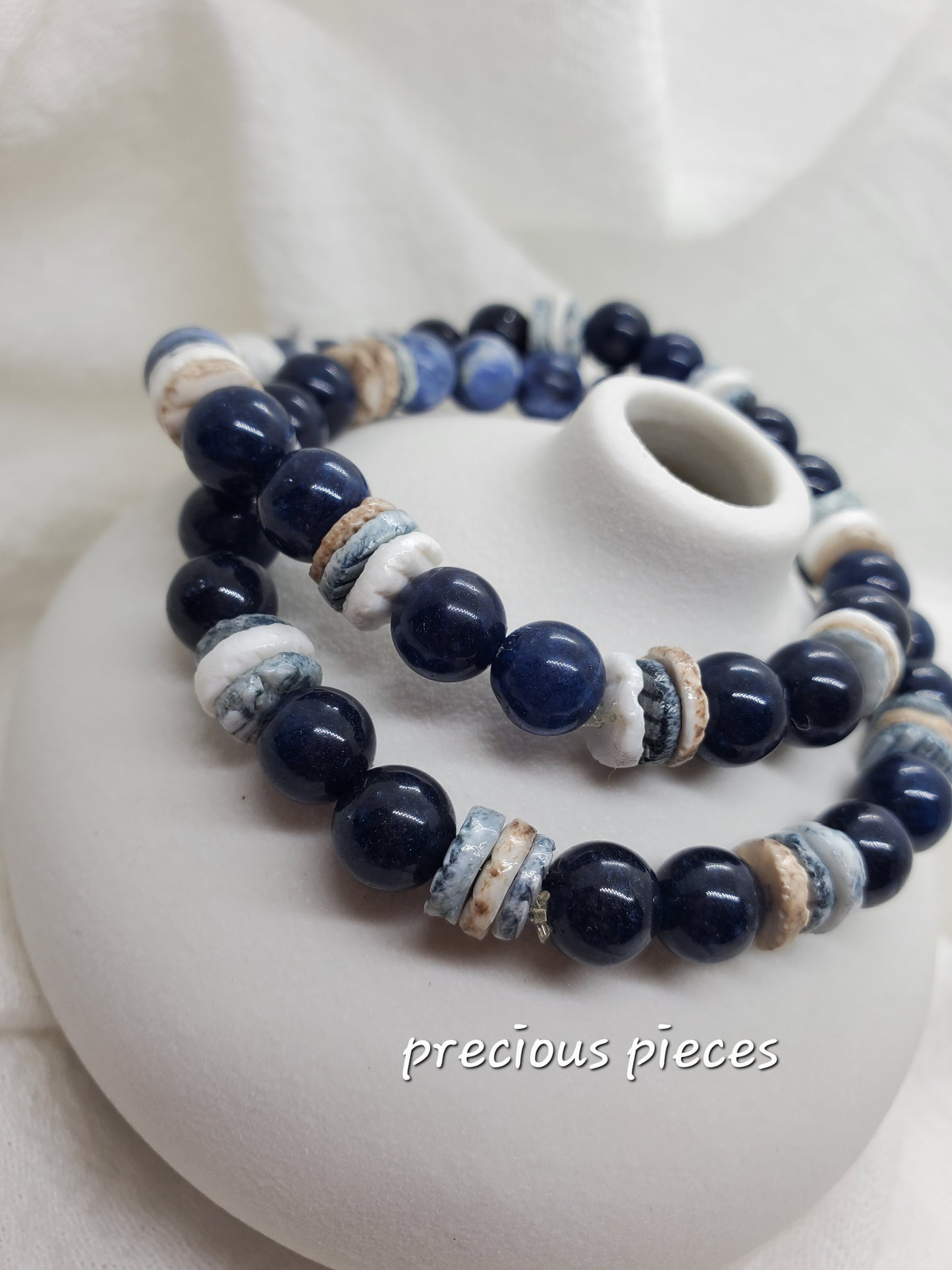 Men's Sodalite and Glass Beaded Bracelets