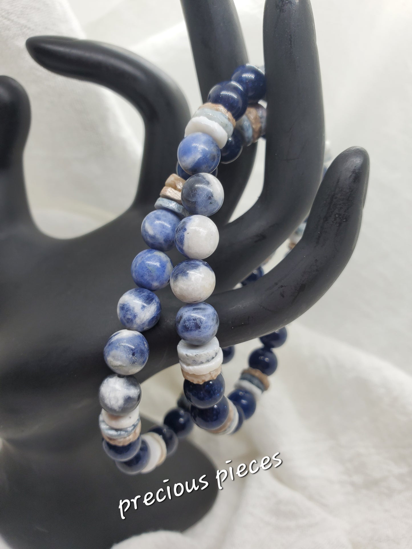 Men's Sodalite and Glass Beaded Bracelets