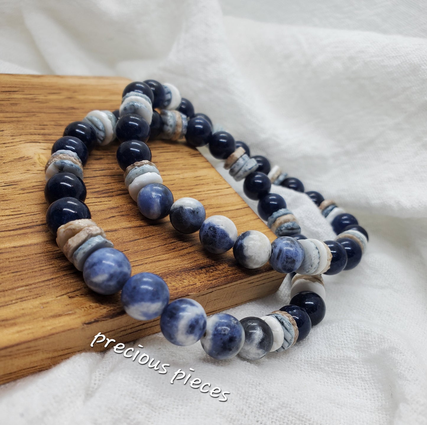 Men's Sodalite and Glass Beaded Bracelets