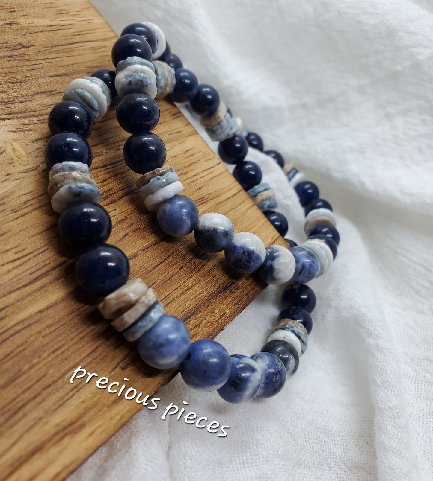 Men's Sodalite and Glass Beaded Bracelets