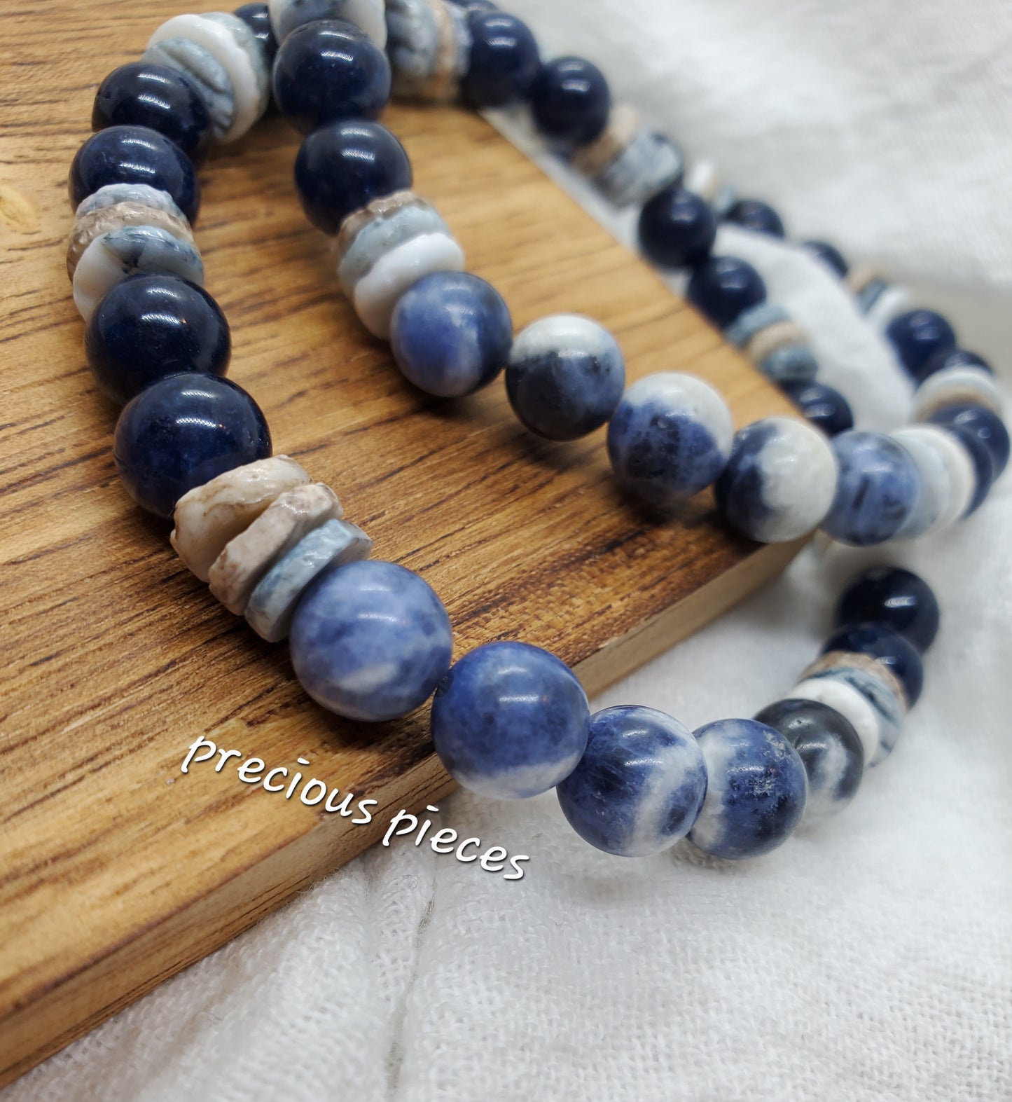 Men's Sodalite and Glass Beaded Bracelets