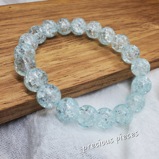 Aqua Glass Beaded Bracelet